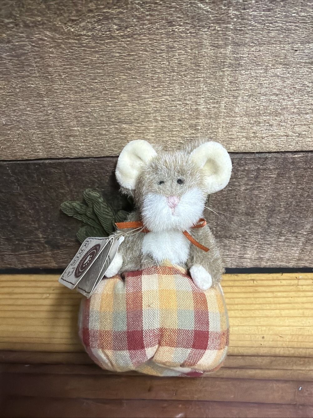 Vintage Boyds Felix Poppinsquash Archive Collection Mouse In Plaid Pumpkin NWT